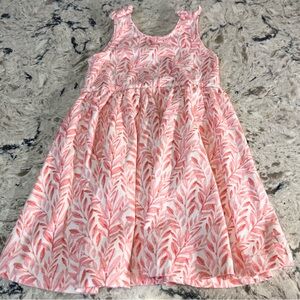 RuffleButts Coral Botanical Print Dress
